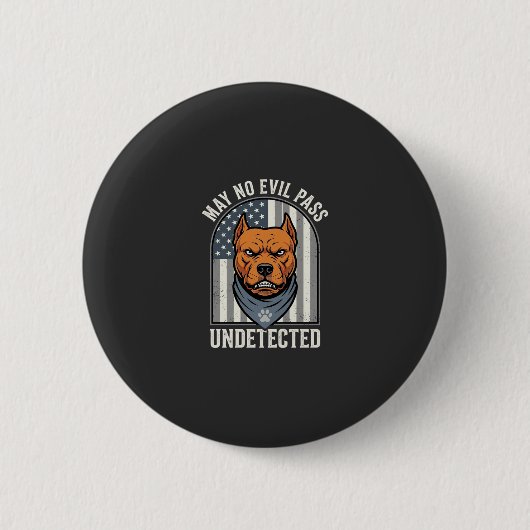 Patriotischer Pitbull-Wachhund Button (Vorderseite)