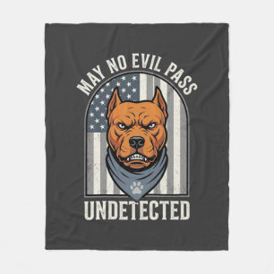 Patriotischer Pitbull Wachhund Fleecedecke