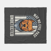 Patriotischer Pitbull Wachhund Fleecedecke (Vorderseite (Horizontal))