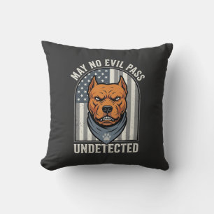 Patriotischer Pitbull Wachhund Kissen