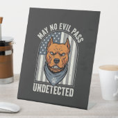 Patriotischer Pitbull-Wachhund Sockelschild (In Situ)