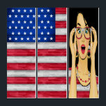 Patriotischer Pop Art American Flag Triptychon<br><div class="desc">Ich habe das hier wirklich Liebe gehabt, und ich habe die ganze Nacht über an den Bildern gearbeitet, während meine neuen Welpen leider meine 4 Sets voll lang neue Jalousien zerstört haben, die so teuer zu ersetzen sein werden (und Daddy hätte sie reparieren können - alles sogar mit 82 Jahren,...</div>