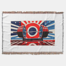 Patriotischer Pop Art Olympic Barbell Set Decke