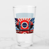 Patriotischer Pop Art Olympic Barbell Set Glas (Rückseite)