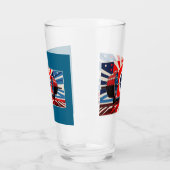 Patriotischer Pop Art Olympic Barbell Set Glas (Links)