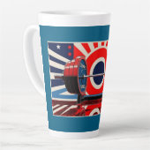 Patriotischer Pop Art Olympic Barbell Set Milchtasse (Linke Ecke)