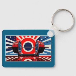 Patriotischer Pop Art Olympic Barbell Set Schlüsselanhänger