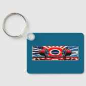 Patriotischer Pop Art Olympic Barbell Set Schlüsselanhänger (Rückseite)