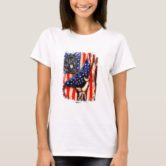 Patriotischer Portugiesischer Wasserhund, amerikan T-Shirt