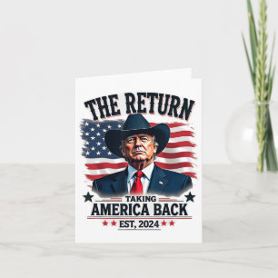 Patriotischer Präsident Donald Trump Cowboy Nimm A Karte