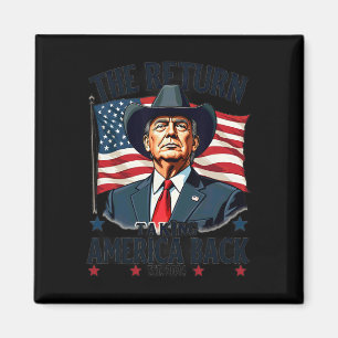Patriotischer Präsident Donald Trump Cowboy Nimm A Magnet