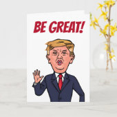 Patriotischer Präsident Donald Trump Funny Cartoon Karte (Gelbe Blume)