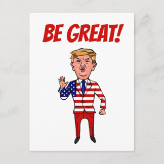 Patriotischer Präsident Donald Trump Funny Cartoon Postkarte