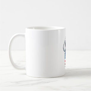 Patriotischer Pudel mit Sonnenbrille Vektor Design Kaffeetasse