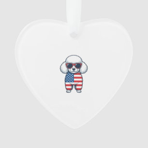 Patriotischer Pudel mit Sonnenbrille Vektor Design Ornament