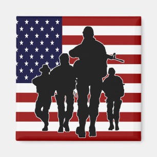 Patriotischer quadratischer Magnet USA