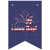 Patriotischer Red White and Blue Happy Labour Day Wimpelkette (Dritte Fahne)