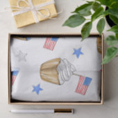Patriotischer Red White Blue Cupcake Flag Star Seidenpapier (Geschenk)