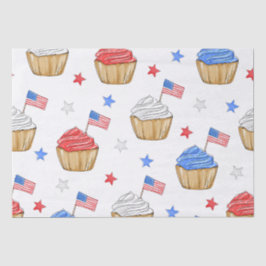 Patriotischer Red White Blue Cupcake Flag Star Seidenpapier