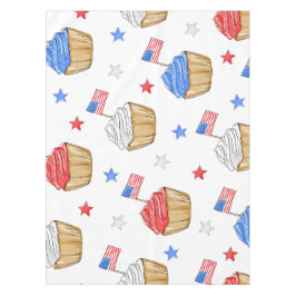 Patriotischer Red White Blue Cupcake Flag Star Tischdecke