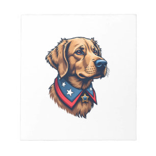 Patriotischer Retriever Maskottchen Vintage Hund T Notizblock