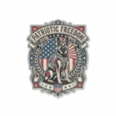 Patriotischer Rettungshund Aufkleber (Vorderseite)