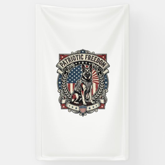Patriotischer Rettungshund Banner (Vertikal)