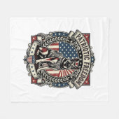Patriotischer Rettungshund Fleecedecke (Vorderseite (Horizontal))