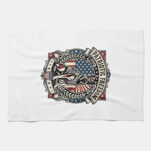 Patriotischer Rettungshund Geschirrtuch (Horizontal)