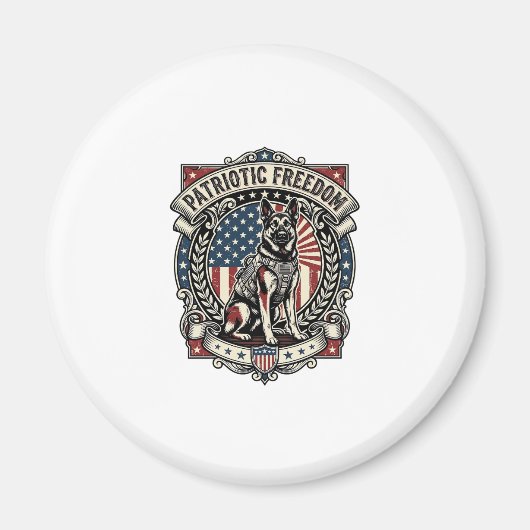 Patriotischer Rettungshund Magnet (Vorne)