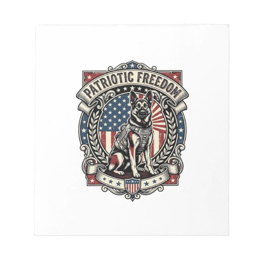 Patriotischer Rettungshund Notizblock (Vorderseite)