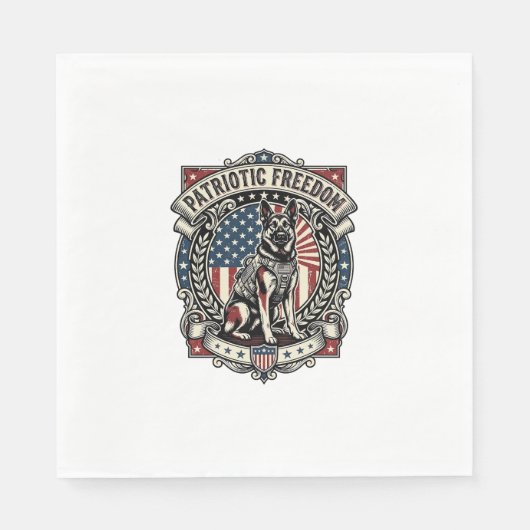 Patriotischer Rettungshund Serviette (Vorderseite)