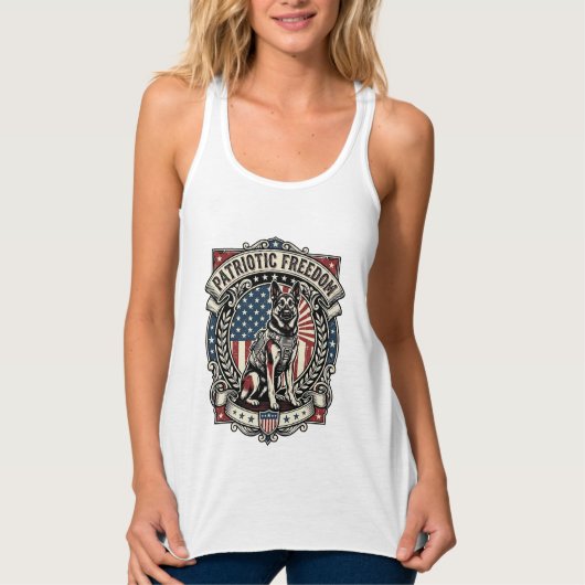 Patriotischer Rettungshund Tank Top (Vorderseite)