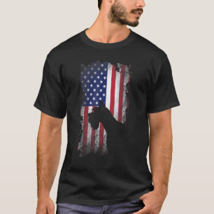 Patriotischer Riesenschnauzer Amerikanische Flagge T-Shirt
