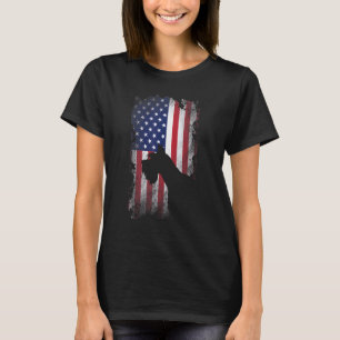 Patriotischer Riesenschnauzer, amerikanischer Flag T-Shirt