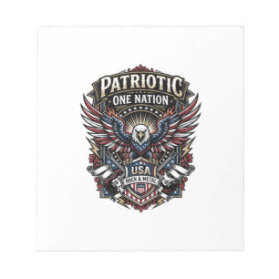 Patriotischer Rock Eagle Crest Musik Rock Metal Pa Notizblock