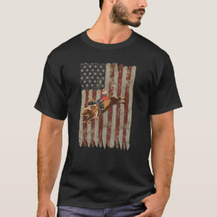 Patriotischer Rodeo-Stier-Reiter Amerikanische Fla T-Shirt