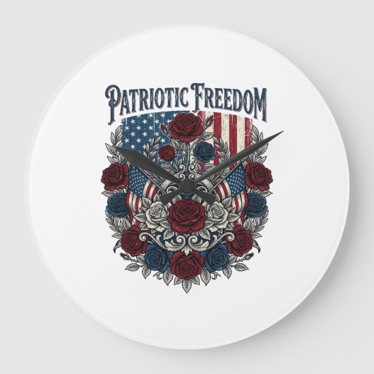 Patriotischer Rosengarten Große Wanduhr (Vorderseite)