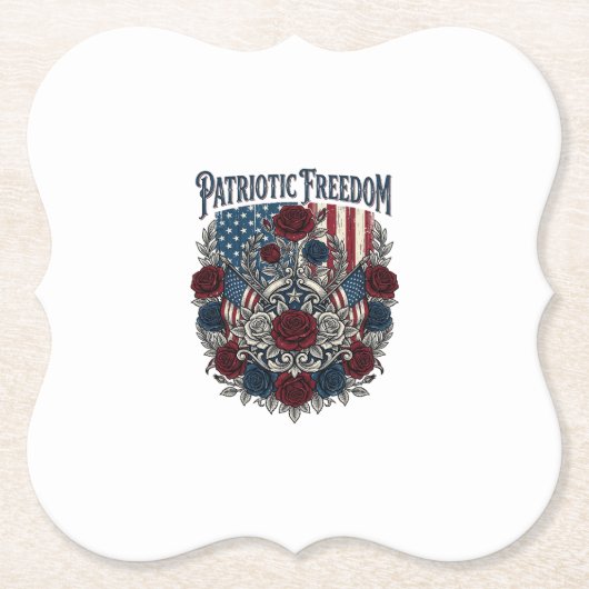Patriotischer Rosengarten Untersetzer (Vorderseite)