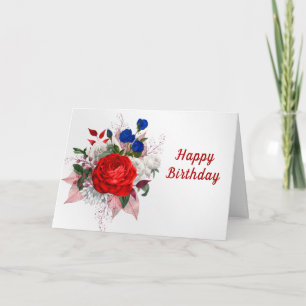 Patriotischer Rosenstrauß zum Geburtstag Karte