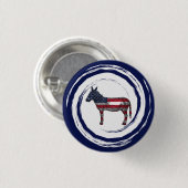 Patriotischer Rot Weiß Blau Esel Button (Vorne & Hinten)