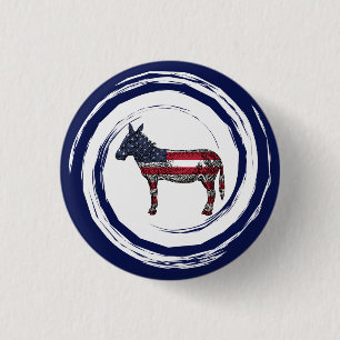 Patriotischer Rot Weiß Blau Esel Button