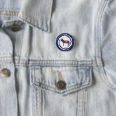 Patriotischer Rot Weiß Blau Esel Button (Beispiel)