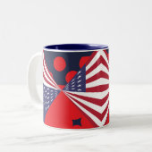Patriotischer Rot-Weiß-Blaue-Fahne-Kaffee, Tee-Tas Zweifarbige Tasse (Vorderseite Links)