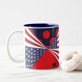 Patriotischer Rot-Weiß-Blaue-Fahne-Kaffee, Tee-Tas Zweifarbige Tasse
