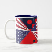 Patriotischer Rot-Weiß-Blaue-Fahne-Kaffee, Tee-Tas Zweifarbige Tasse (Links)