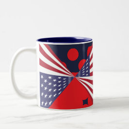 Patriotischer Rot-Weiß-Blaue-Fahne-Kaffee, Tee-Tas Zweifarbige Tasse