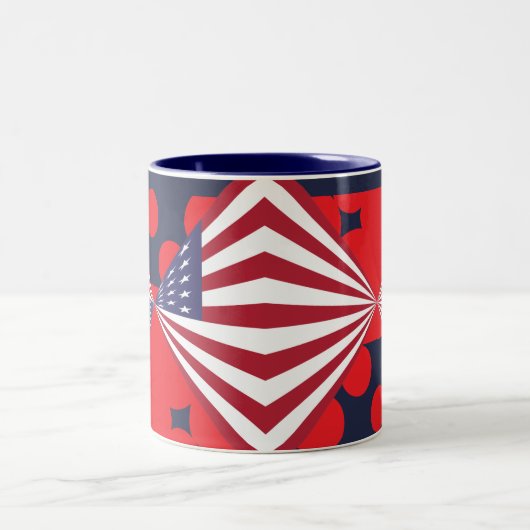 Patriotischer Rot-Weiß-Blaue-Fahne-Kaffee, Tee-Tas Zweifarbige Tasse (Mittel)