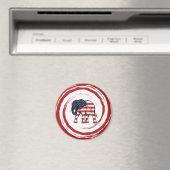 Patriotischer Rot-Weiß-Blauer Elefant Magnet (In Situ (Geschirrspüler))