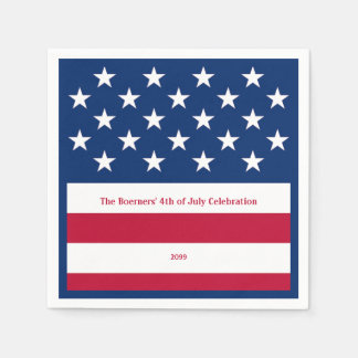 Patriotischer Rot-Weiß-Blauer-Old-Glory-Cocktail Serviette